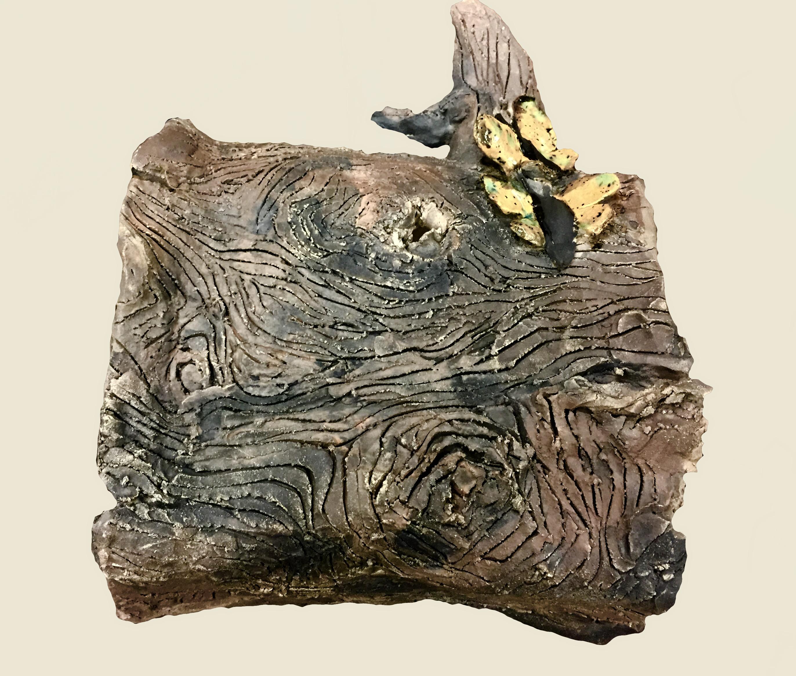 Log, glazed ceramic