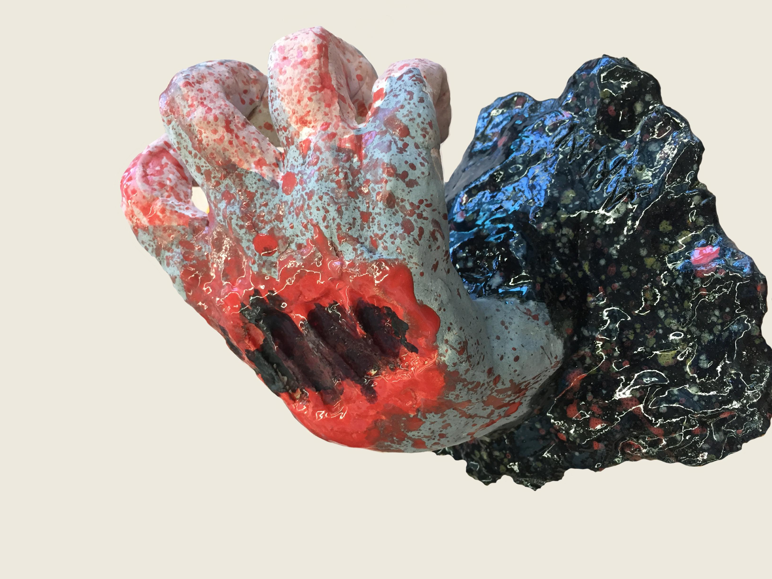 Zombie Hand, glazed Ceramic
